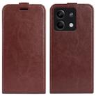 For Xiaomi Redmi Note 13 R64 Texture Single Vertical Flip Leather Phone Case(Brown) - 1