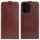 For Xiaomi Redmi Note 13 Pro+ R64 Texture Single Vertical Flip Leather Phone Case(Brown) - 1