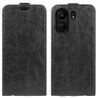 For Xiaomi Redmi Note 13C R64 Texture Single Vertical Flip Leather Phone Case(Black) - 1