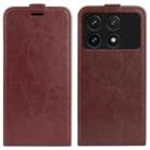 For Xiaomi Redmi K70 R64 Texture Single Vertical Flip Leather Phone Case(Brown) - 1