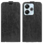For Xiaomi Redmi Note 13R R64 Texture Single Vertical Flip Leather Phone Case(Black) - 1