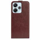 For Xiaomi Redmi Note 13R R64 Texture Single Vertical Flip Leather Phone Case(Brown) - 3