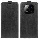 For Xiaomi Redmi Note 14 Pro+ 5G R64 Texture Single Vertical Flip Leather Phone Case(Black) - 1
