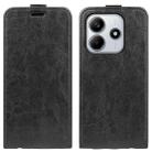 For Redmi Note 14 4G 163.25mm R64 Texture Single Vertical Flip Leather Phone Case(Black) - 1
