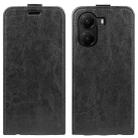 For Xiaomi Poco X7 Pro R64 Texture Single Vertical Flip Leather Phone Case(Black) - 1