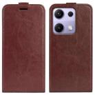 For Redmi Note 14S 4G R64 Texture Single Vertical Flip Leather Phone Case(Brown) - 1