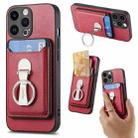 For iPhone 15 Pro Skin Feel Ring Holder Wallet Magnetic Phone Case(Red) - 1