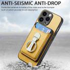 For iPhone 15 Pro Skin Feel Ring Holder Wallet Magnetic Phone Case(Yellow) - 2