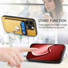 For iPhone 15 Pro Skin Feel Ring Holder Wallet Magnetic Phone Case(Yellow) - 7