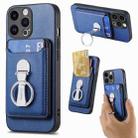 For iPhone 15 Skin Feel Ring Holder Wallet Magnetic Phone Case(Blue) - 1