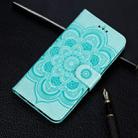 Mandala Embossing Pattern Horizontal Flip Leather Case for Samsung Galaxy M10, with Holder & Card Slots & Wallet & Photo Frame &  Lanyard(Green) - 1