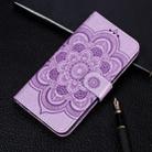 Mandala Embossing Pattern Horizontal Flip Leather Case for Samsung Galaxy M10, with Holder & Card Slots & Wallet & Photo Frame &  Lanyard(Purple) - 1