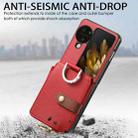 For OPPO Find N3 Flip Vertical Flip Zipper Wallet Ring Leather Phone Case(Red) - 2