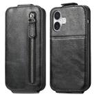 For iPhone 16 Plus Zipper Wallet Vertical Flip Leather Phone Case(Black) - 2