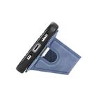 For iPhone 16 Carbon Fiber Wallet Flip Card K-shaped Holder Phone Case(Blue) - 3