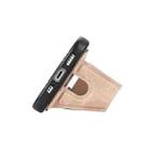 For iPhone 16 Carbon Fiber Wallet Flip Card K-shaped Holder Phone Case(Khaki) - 3