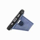 For iPhone 16 Pro Max Carbon Fiber Wallet Flip Card K-shaped Holder Phone Case(Blue) - 3