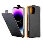 For iPhone 15 Pro Max Vertical Flip Leather Phone Case with Card Slot(Black) - 1