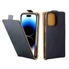 For iPhone 15 Vertical Flip Leather Phone Case with Card Slot(Black) - 1