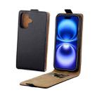 For iPhone 16 Vertical Flip Leather Phone Case with Card Slot(Black) - 1