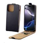 For iPhone 16 Pro Max Vertical Flip Leather Phone Case with Card Slot(Black) - 1