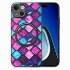 For iPhone 15 Colored Drawing Leather Back Phone Case(Purple Scales) - 1