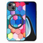 For iPhone 15 Colored Drawing Leather Back Phone Case(Colorful Cube) - 1