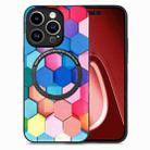 For iPhone 15 Pro Colored Drawing Leather Back Phone Case(Colorful Cube) - 1