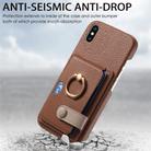 For iPhone X / XS Litchi Leather Oil Edge Ring Card Back Phone Case(Brown) - 2