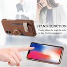 For iPhone X / XS Litchi Leather Oil Edge Ring Card Back Phone Case(Brown) - 5