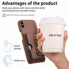 For iPhone X / XS Litchi Leather Oil Edge Ring Card Back Phone Case(Brown) - 6