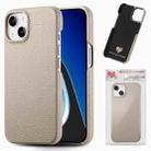 For iPhone 15 Plus Litchi Oil Edge Leather Back Phone Case(Khaki) - 1