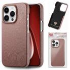 For iPhone 15 Pro Litchi Oil Edge Leather Back Phone Case(Jujube Apricot) - 1