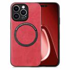 For iPhone 15 Pro Solid Color Leather Skin Back Phone Case(Red) - 1