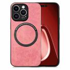 For iPhone 15 Pro Solid Color Leather Skin Back Phone Case(Pink) - 1