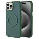 For iPhone 15 Pro Imitation Liquid Skin Feel Plating Magsafe Phone Case(Green) - 1