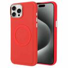 For iPhone 15 Pro Imitation Liquid Skin Feel Plating Magsafe Phone Case(Red) - 1