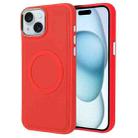 For iPhone 15 Plus Imitation Liquid Skin Feel Plating Magsafe Phone Case(Red) - 1