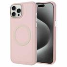 For iPhone 15 Pro Max Imitation Liquid Skin Feel Plating Magsafe Phone Case(Pink) - 1