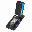 For iPhone 16 Plus Carbon Fiber Vertical Flip Zipper Phone Case(Black) - 3