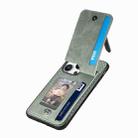 For iPhone 16 Pro Carbon Fiber Vertical Flip Zipper Phone Case(Green) - 3