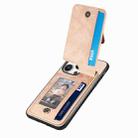 For iPhone 16 Pro Carbon Fiber Vertical Flip Zipper Phone Case(Khaki) - 3