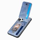 For  iPhone 16 Pro Max Carbon Fiber Vertical Flip Zipper Phone Case(Blue) - 3