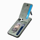 For  iPhone 16 Pro Max Carbon Fiber Vertical Flip Zipper Phone Case(Green) - 3