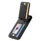 For iPhone 17 Pro Max Carbon Fiber Vertical Flip Zipper Phone Case(Black) - 3