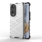 For Honor 90 Shockproof Honeycomb Phone Case(White) - 1