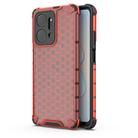 For Honor X7A Shockproof Honeycomb Phone Case(Red) - 1