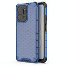 For Honor X7A Shockproof Honeycomb Phone Case(Blue) - 1