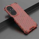 For Honor X7b Shockproof Honeycomb Phone Case(Red) - 2