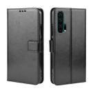 Retro Crazy Horse Texture Horizontal Flip Leather Case for HUAWEI Honor 20pro  , with Holder & Card Slots & Photo Frame(Black) - 1